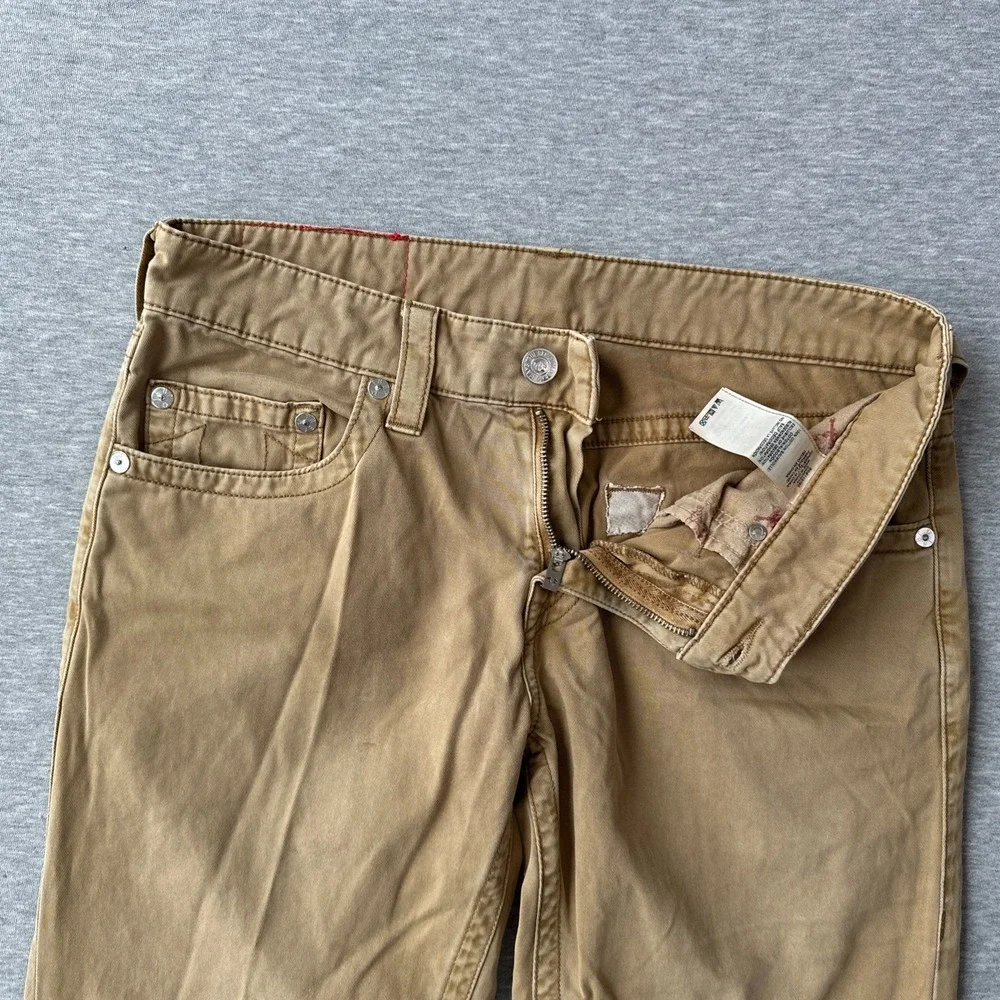 True Religion Men's Slim Jeans Size 32x30 Tan Beige Denim